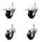 Service Caster 3 Inch Soft Rubber Wheel Swivel 10mm Stem Caster Total Lock Brake SCC, 2PK SCC-TSTTL20S314-SRS-M1015-2-S-2 - alternate 4